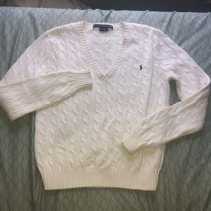 Ralph Lauren Sport Cream V-neck Sweater